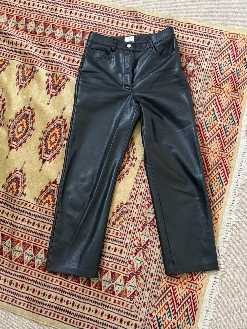 Wilfred Black Faux Leather Cropped Pants